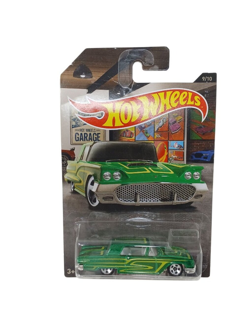 Hot Wheels Garage 58 Ford Thunderbird DieCast Car Green Yellow Graphics New #S12